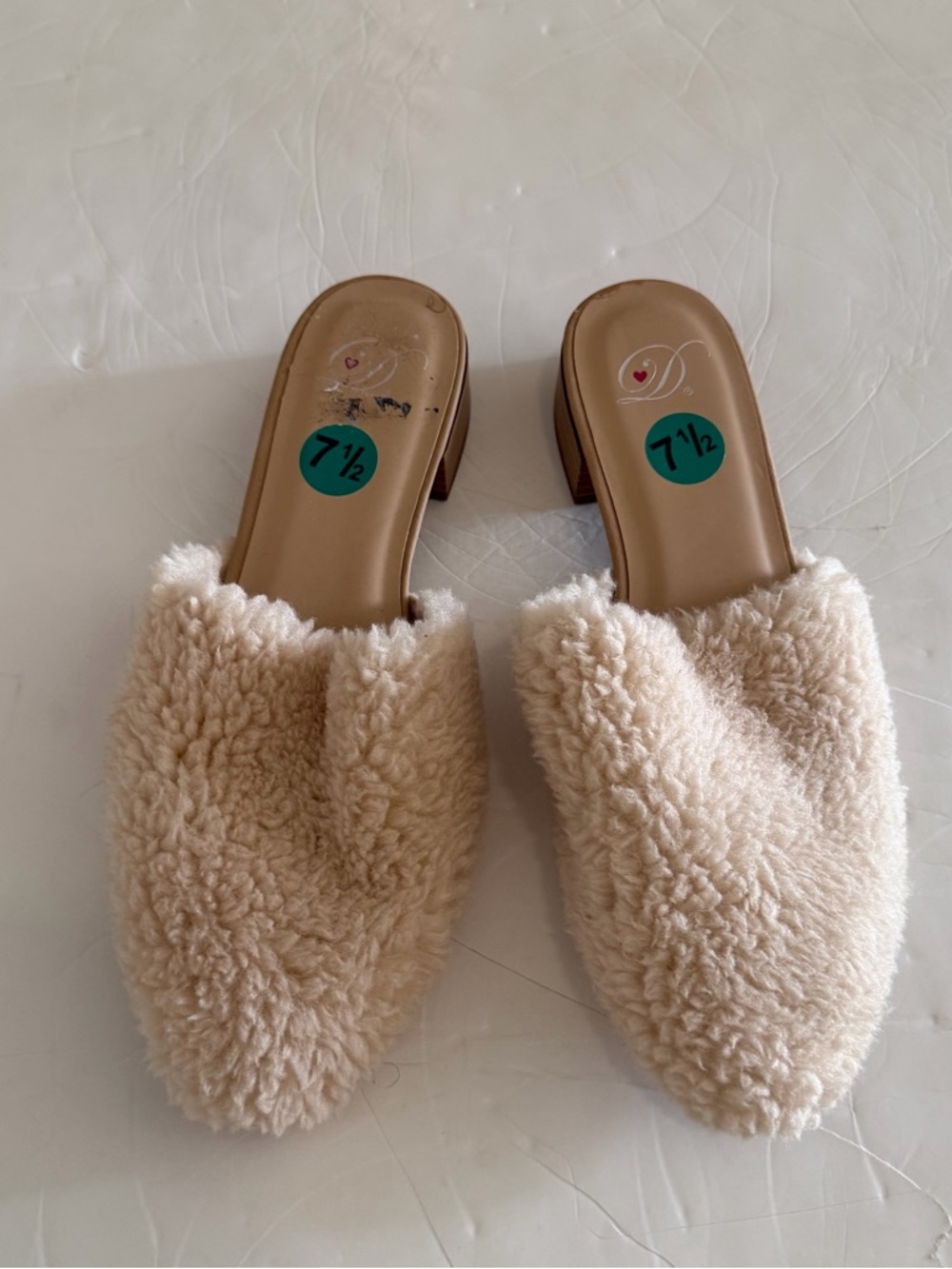 Cozy Soft Faux-Shearling Slide Mules - Beige